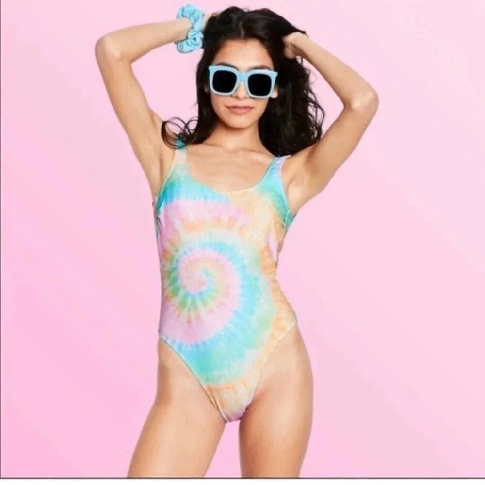 Stoney Clover Lane x Target Swimsuit Pink Tie Dye High Leg XXS or Small NWT - Picture 2 of 12
